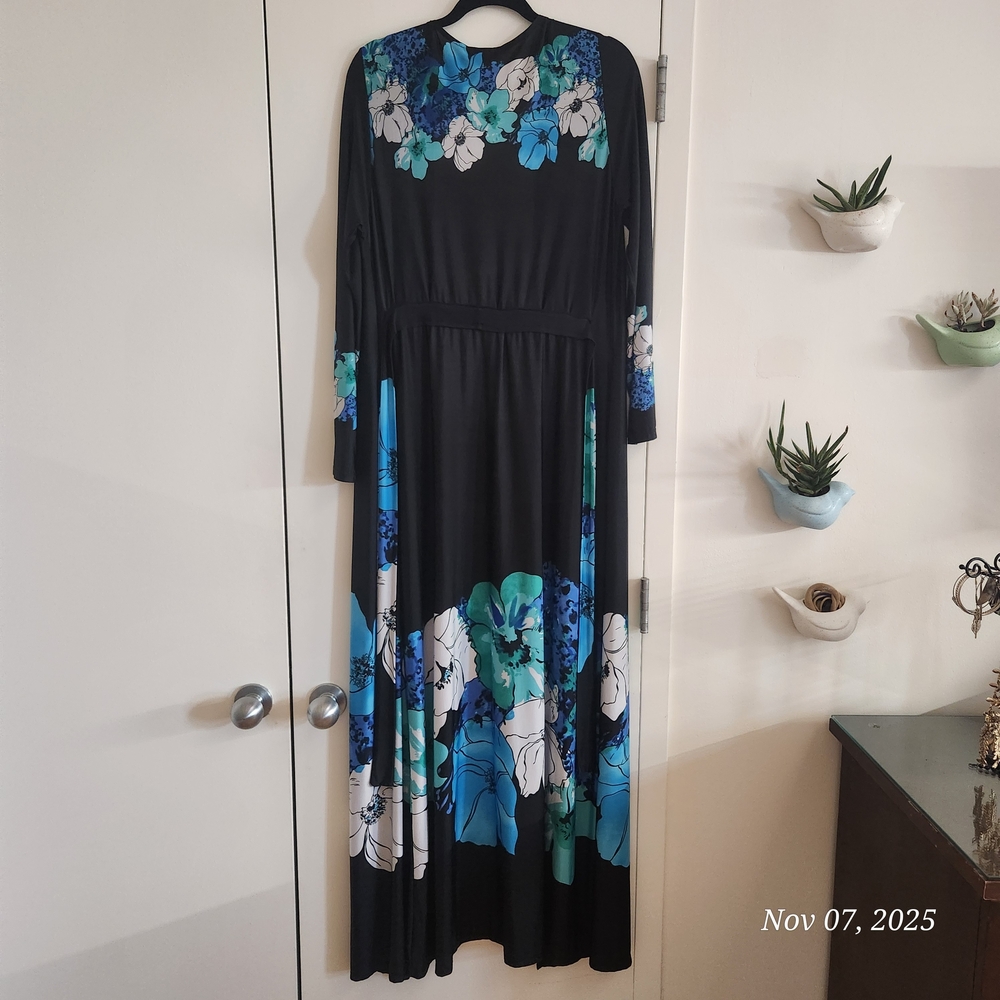 Floor Legnth Royal Blue And Teal Duster